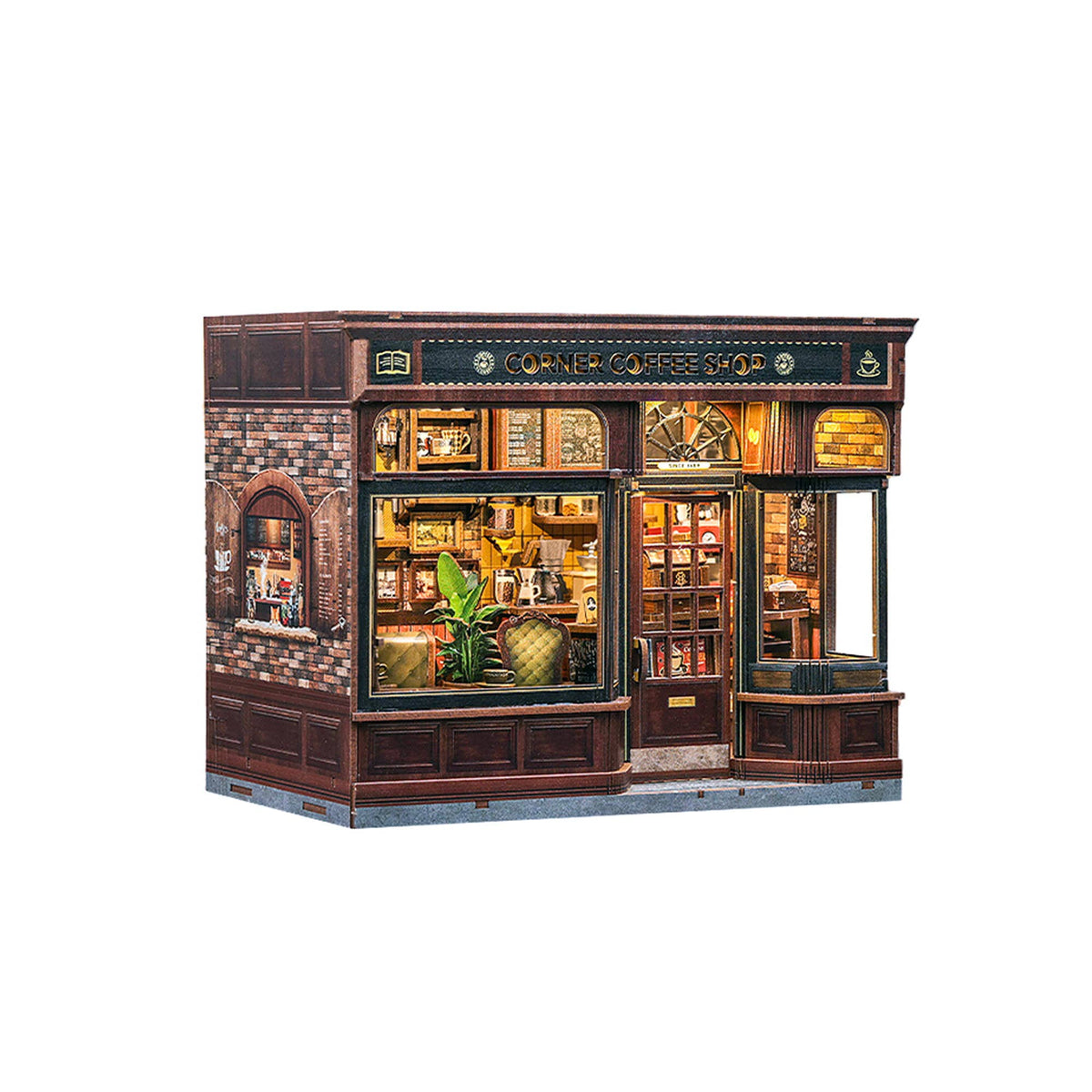 DIY Book Nook Kit: Corner Coffee Shop