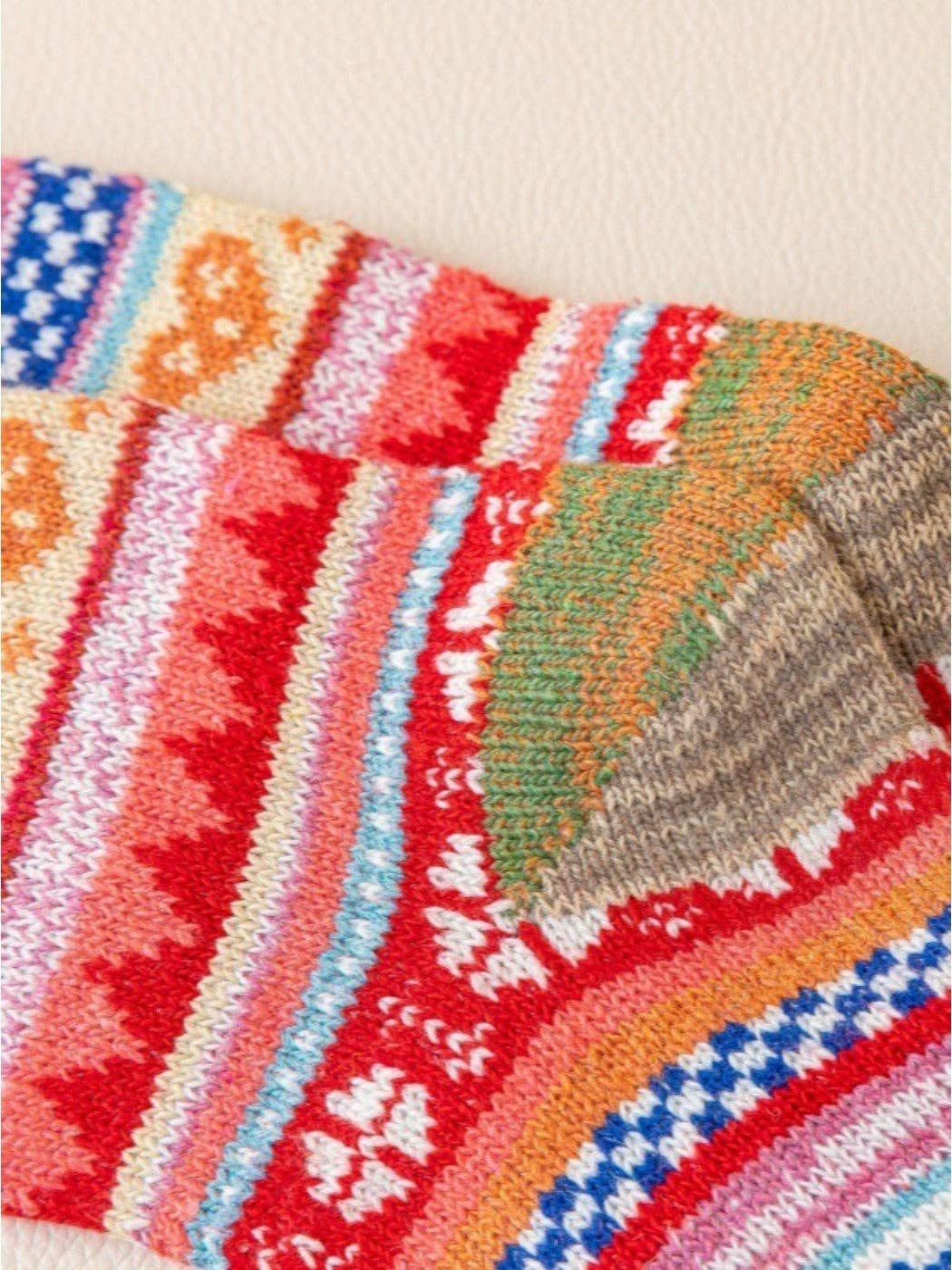 Rufia - Retro Color-Block Thick Warm Winter Socks - 5 Pairs/Pack