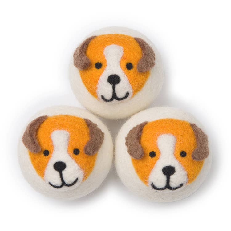 "Playful Pups" Hand-Felted Dryer Balls Bulk 15 balls