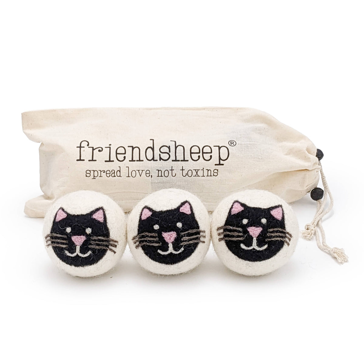 Black Cats Eco Wool Dryer Balls