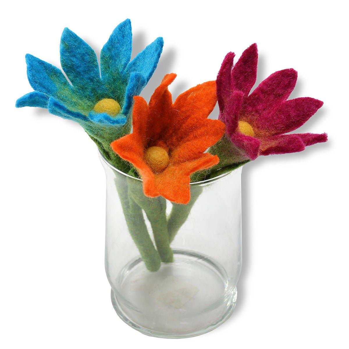 Small Sharp Design Colorful Stick Flower: Red