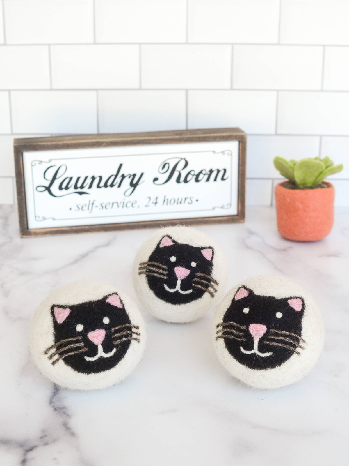 Black Cats Eco Wool Dryer Balls