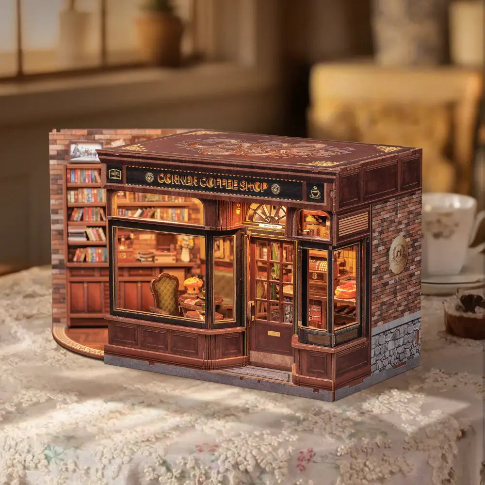 DIY Book Nook Kit: Corner Coffee Shop