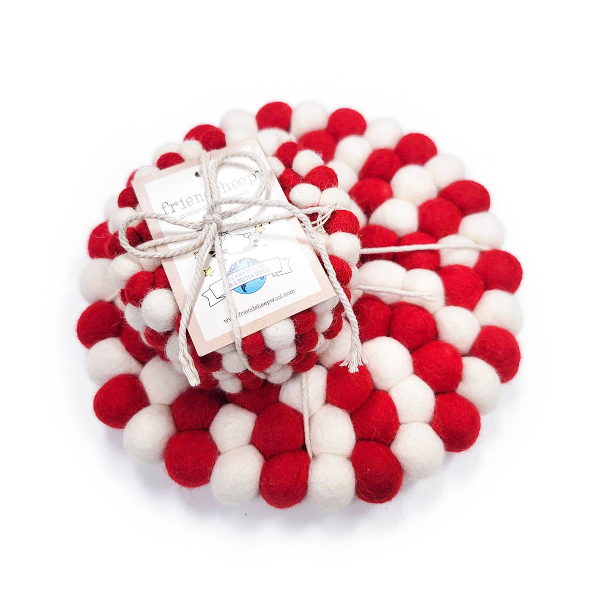 Candy Cane Eco Coasters and Trivets: Set of 4 - Eco Coasters