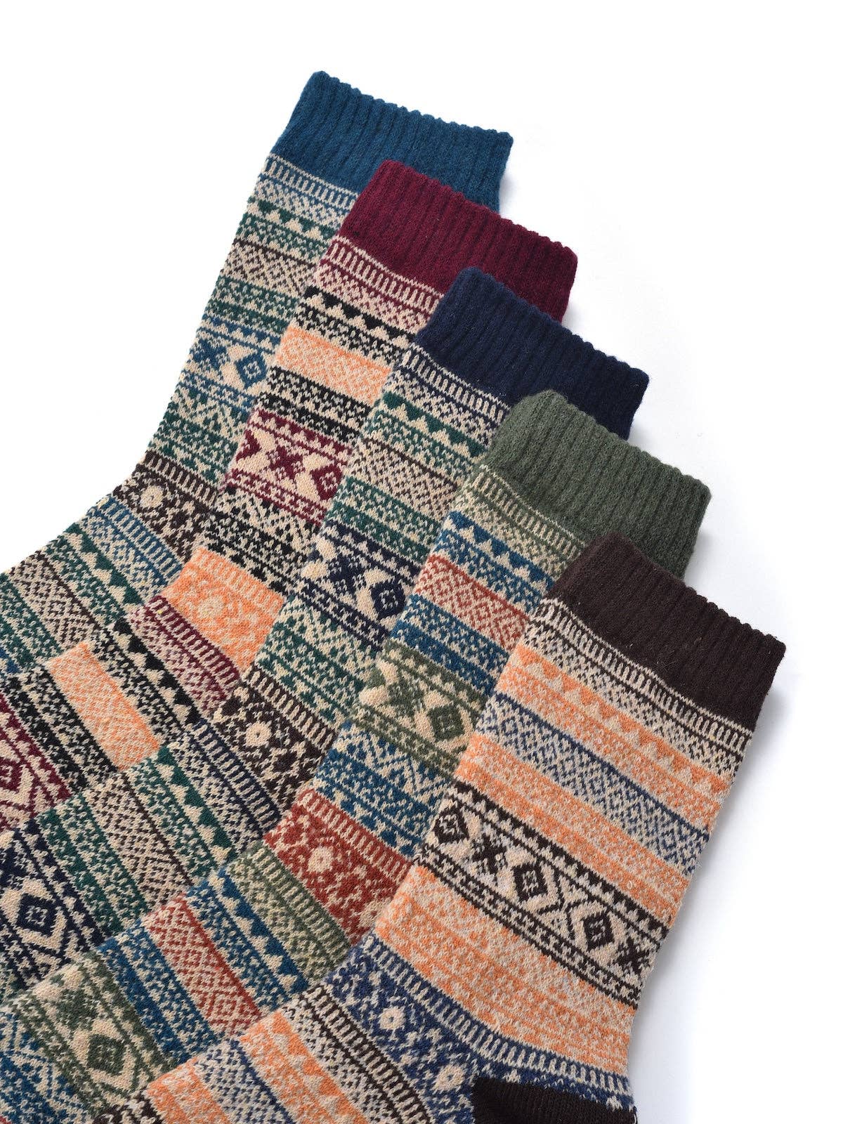 Rufia - 5 Pairs Unisex Bohemian Socks