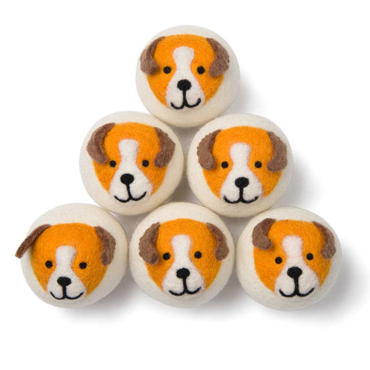 "Playful Pups" Hand-Felted Dryer Balls Bulk 15 balls