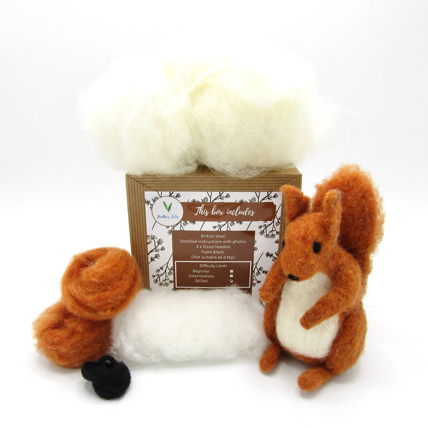 Woodland Squirrel - Needle Felting Kit: With Foam