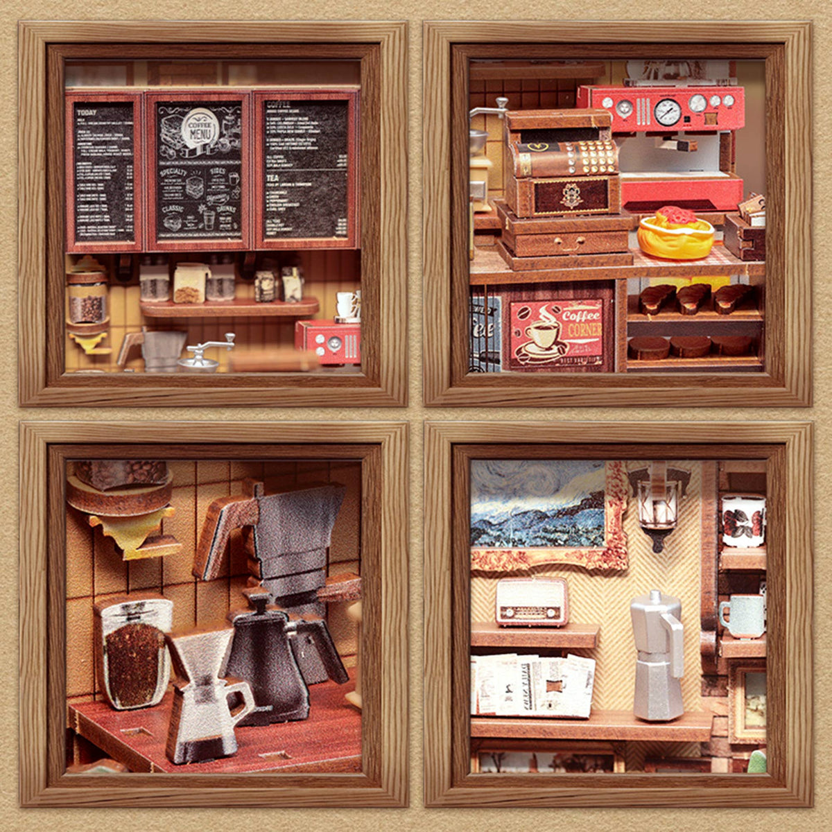 DIY Book Nook Kit: Corner Coffee Shop