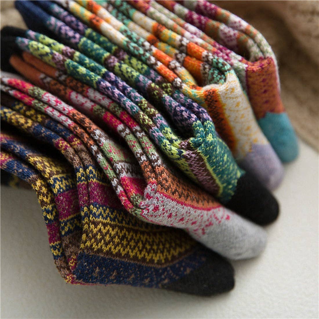 Rufia - 5 Pairs Bohemian Style Socks
