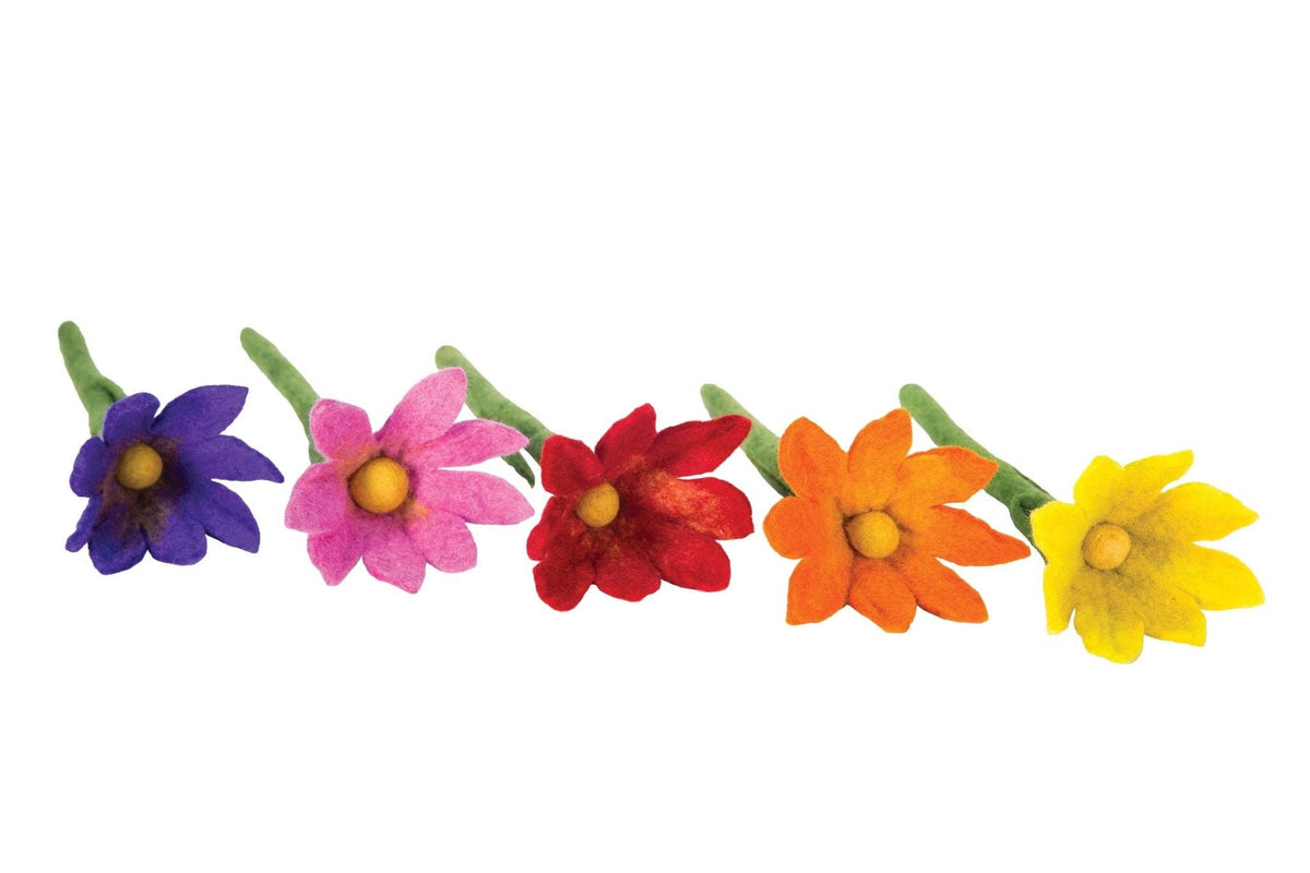 Small Sharp Design Colorful Stick Flower: Red