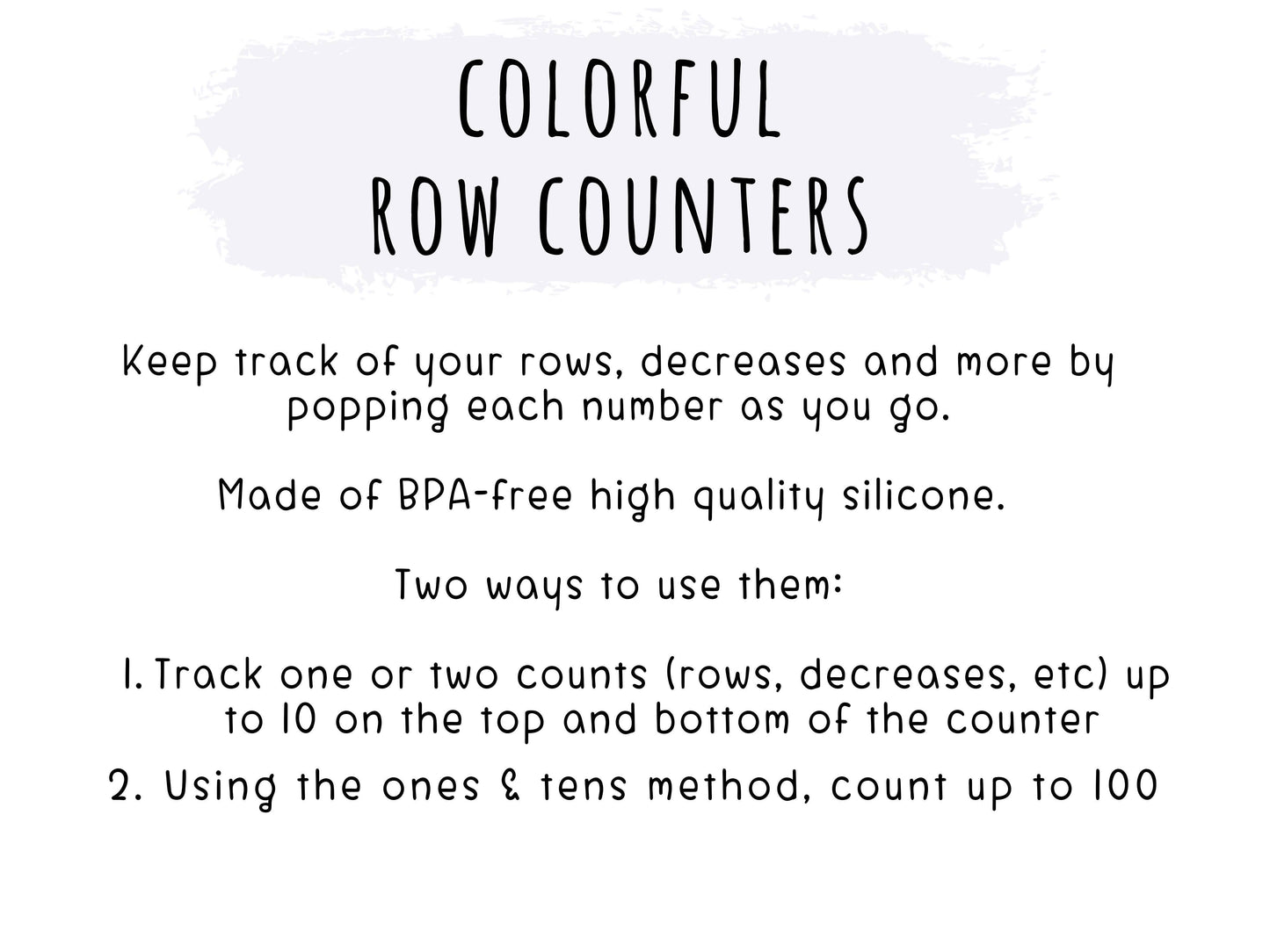 Colorful Row Counters | Knitting & Crochet Notions and Tools: Purple