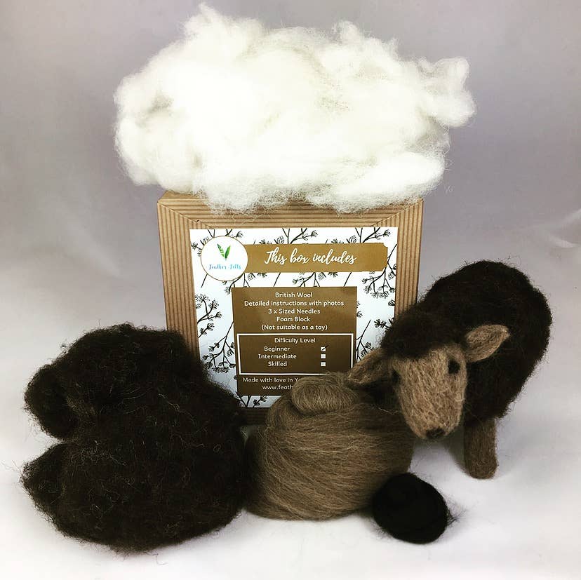 Brown Sheep - Needle Felting Kit: With Foam