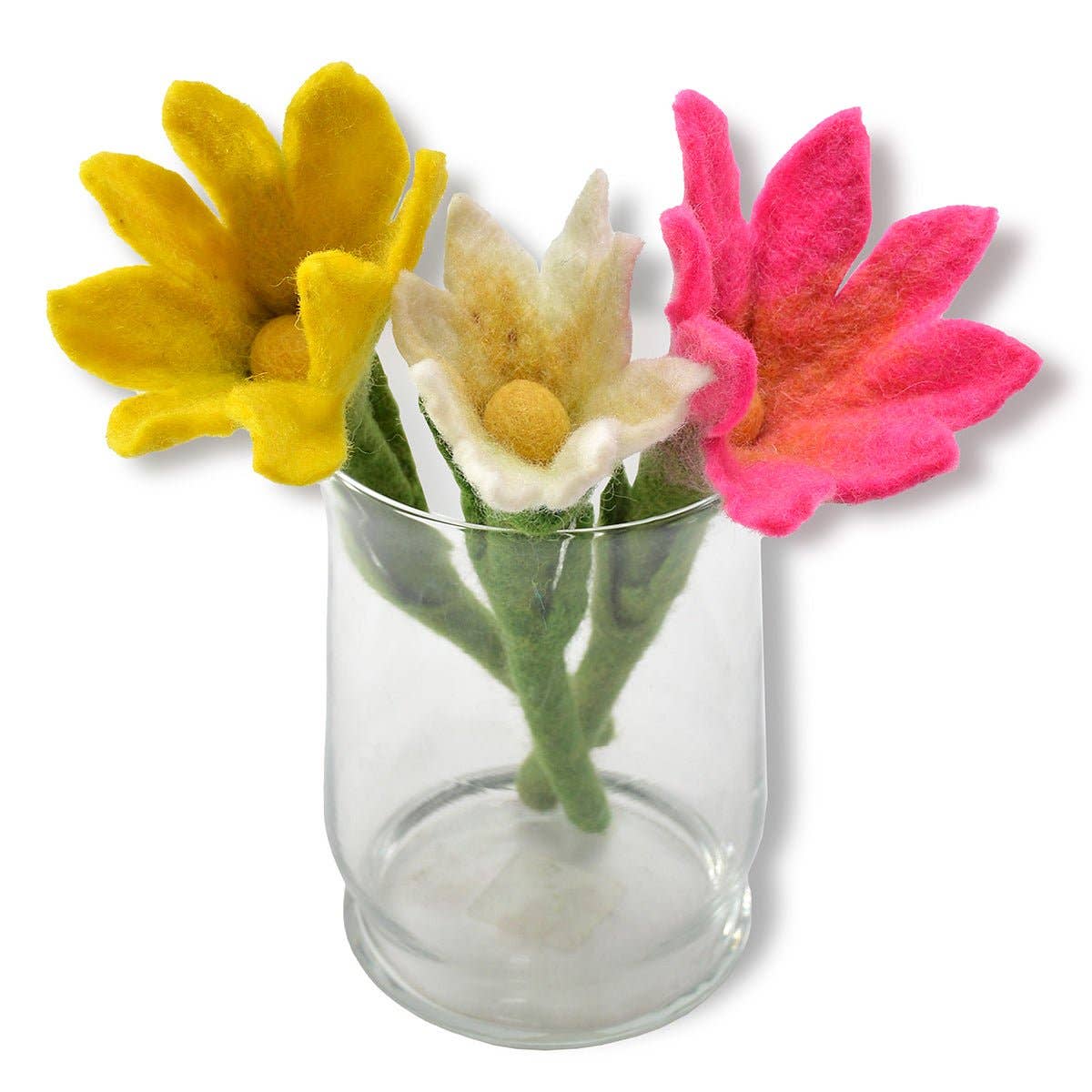 Small Sharp Design Colorful Stick Flower: Red