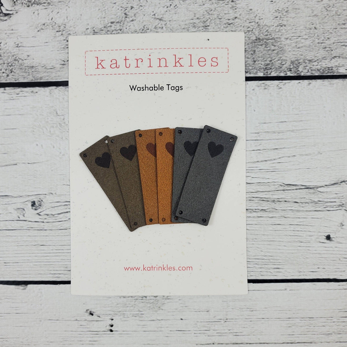 Solid Heart Foldover Tags - Faux Suede: Pastels Solid Heart Fold Over Set - 6 Tags ( 2 of each light blue/light pink/beige)