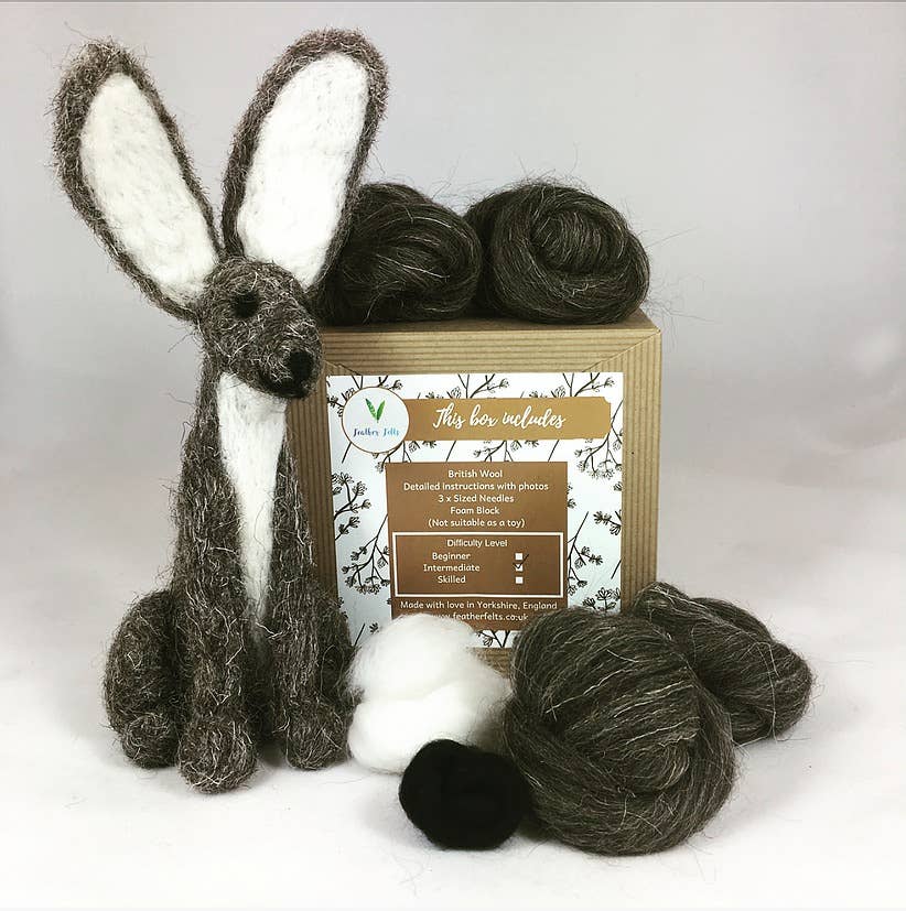 Grey Hare - Needle Felting Kit: With Foam