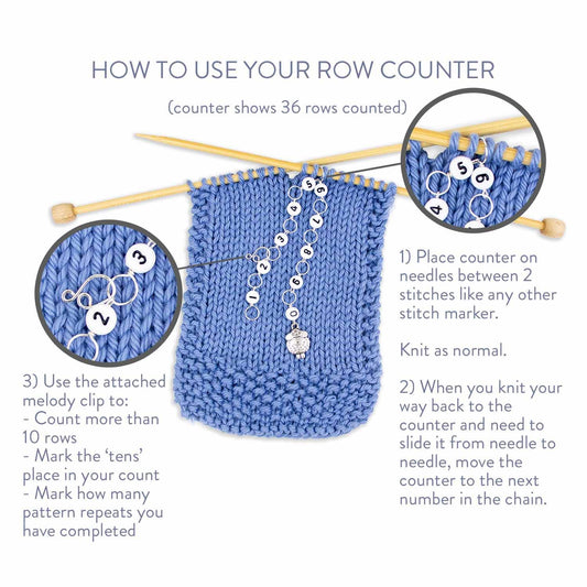 Yarn Ball Knitting Row Counter: XL (up to US 15 needle / N hook)