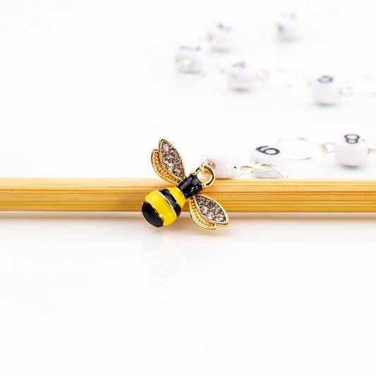 Sparkle Bee Chain Row Counter: Large (up to US 10.5 needle / K hook) / Gold