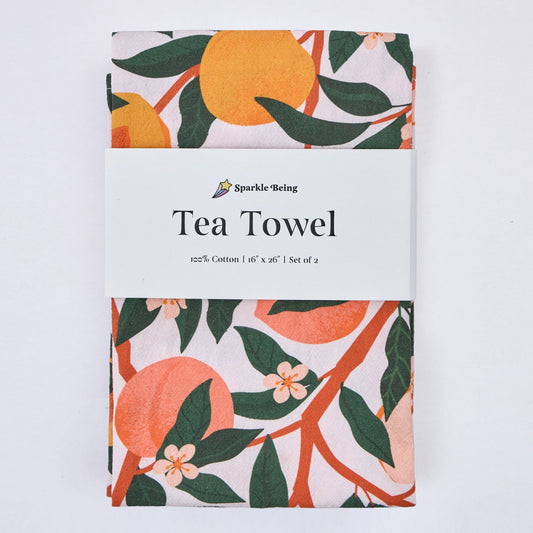 Tea Towels for a Cute Kitchen – Peachy Keen (Set of 2)