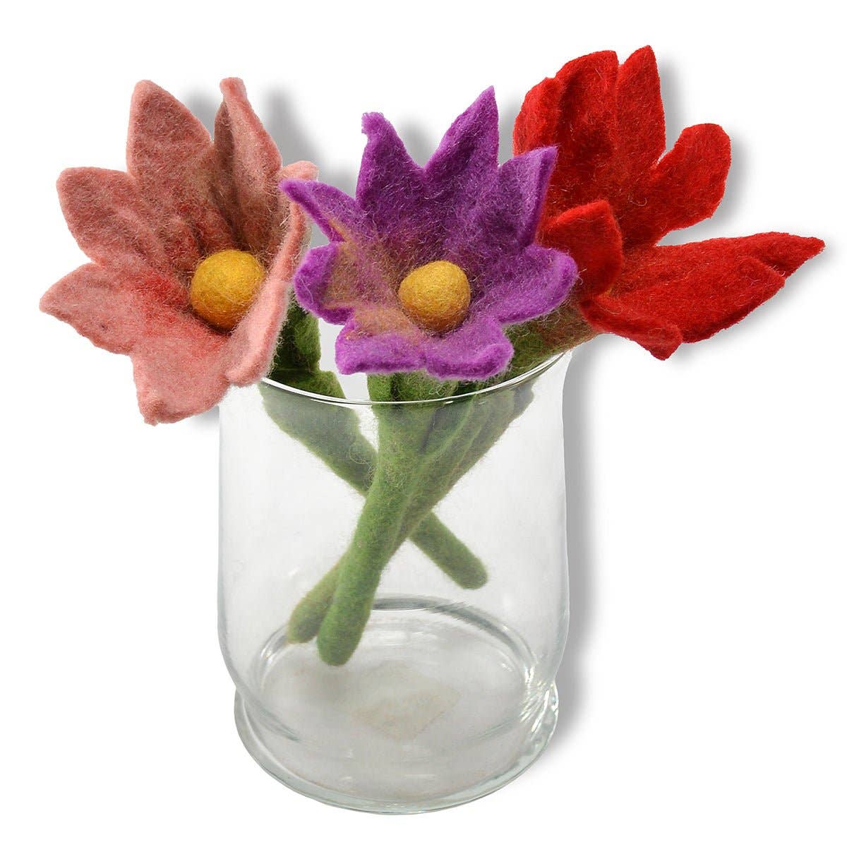 Small Sharp Design Colorful Stick Flower: Red