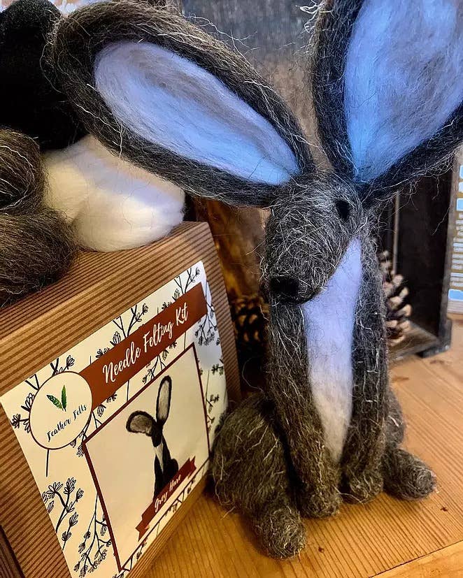 Grey Hare - Needle Felting Kit: With Foam