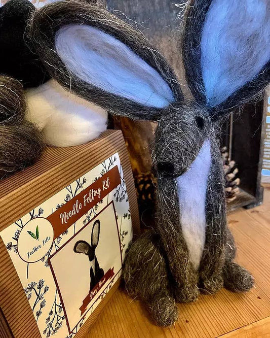 Grey Hare - Needle Felting Kit: With Foam