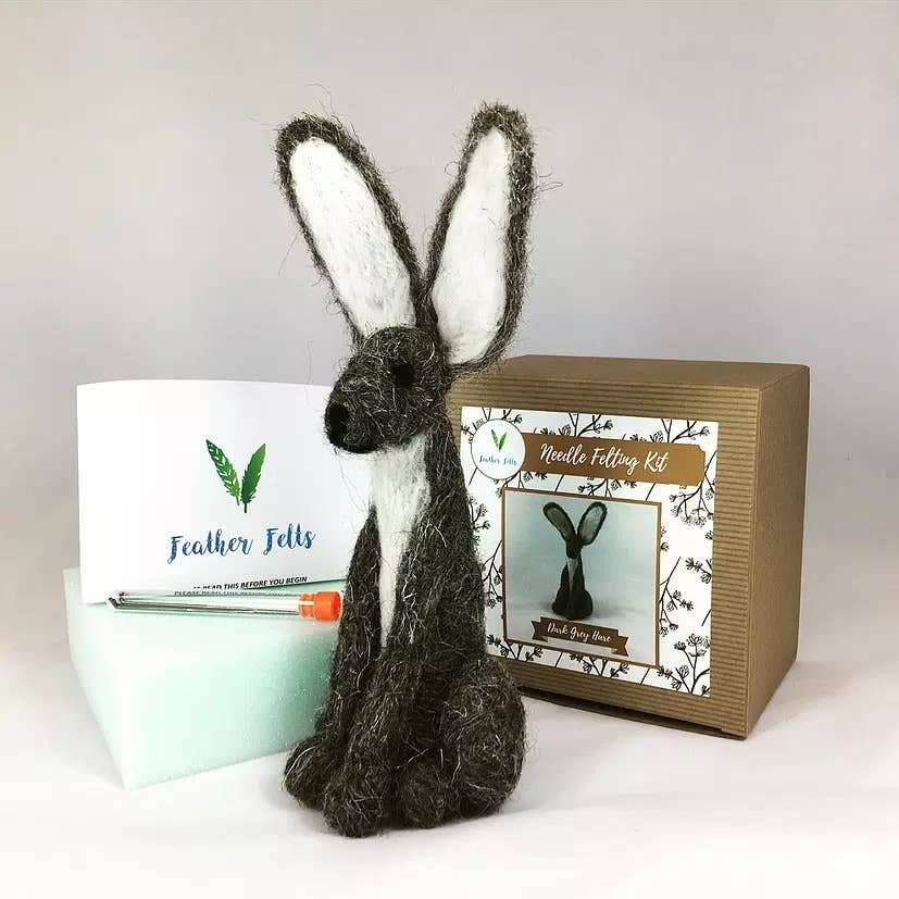 Grey Hare - Needle Felting Kit: With Foam