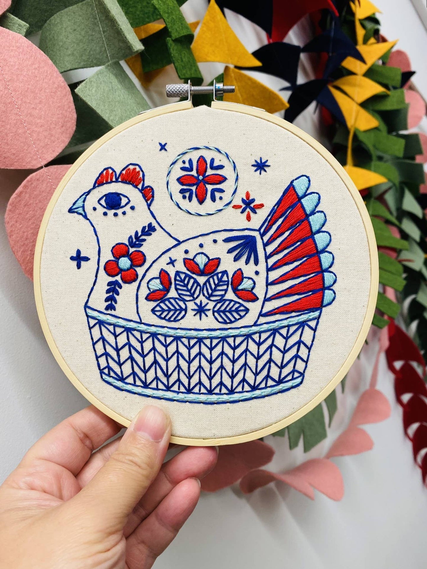 French Hen Complete Embroidery Kit