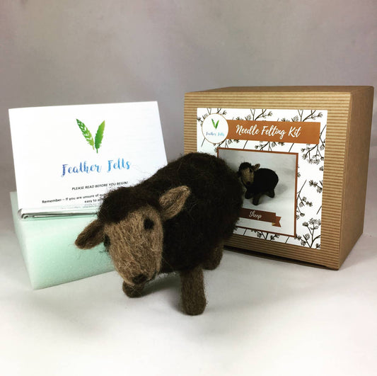 Brown Sheep - Needle Felting Kit: With Foam