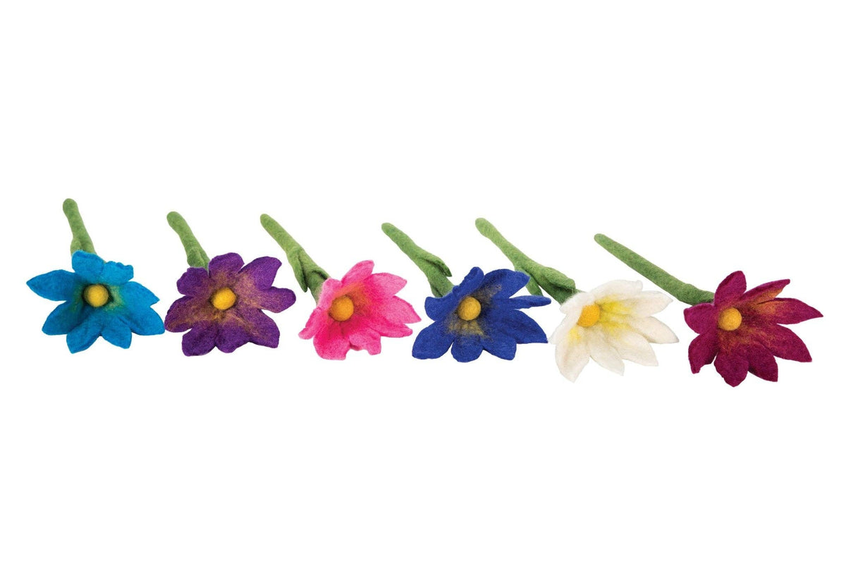 Small Sharp Design Colorful Stick Flower: Red