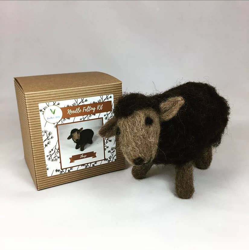 Brown Sheep - Needle Felting Kit: With Foam