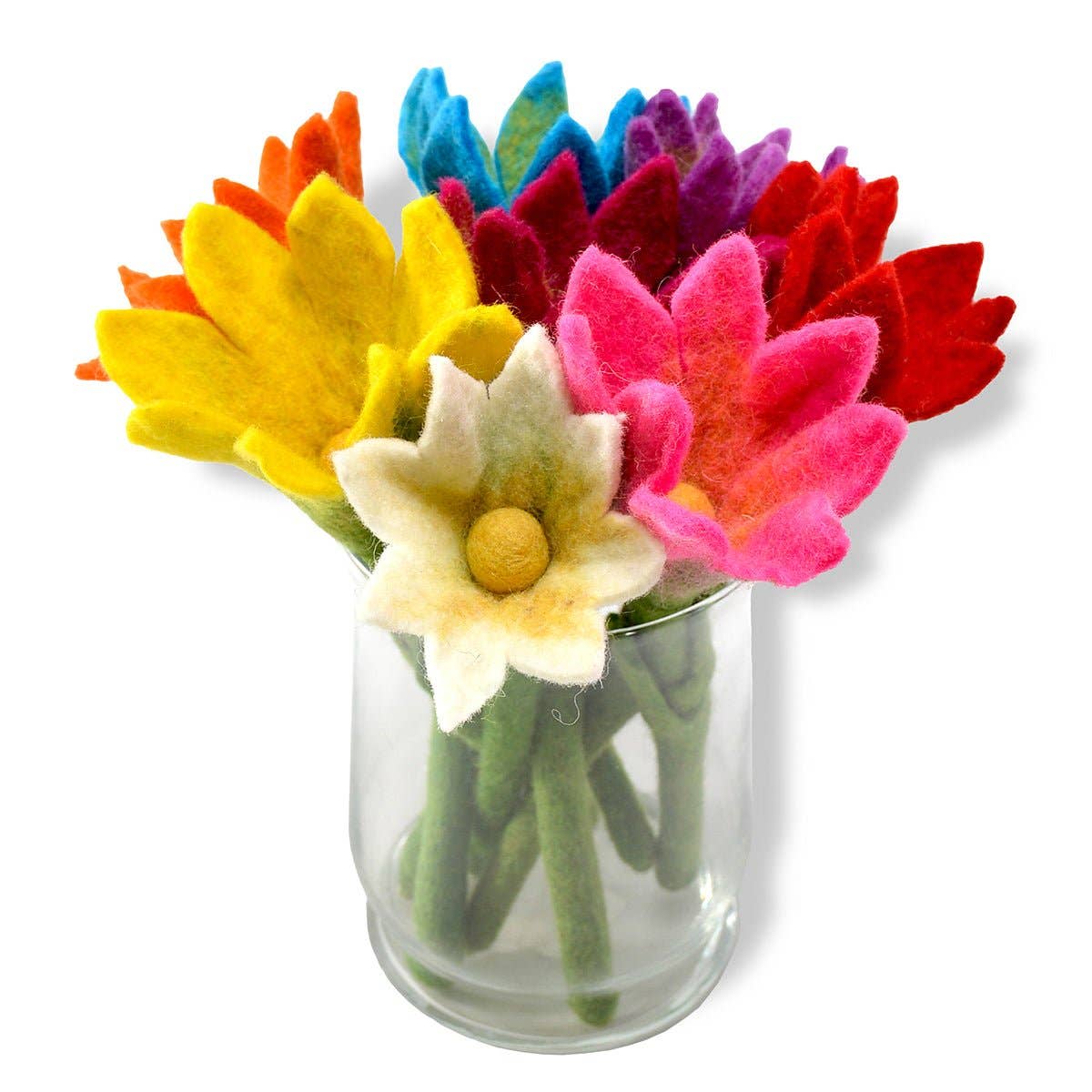 Small Sharp Design Colorful Stick Flower: Red