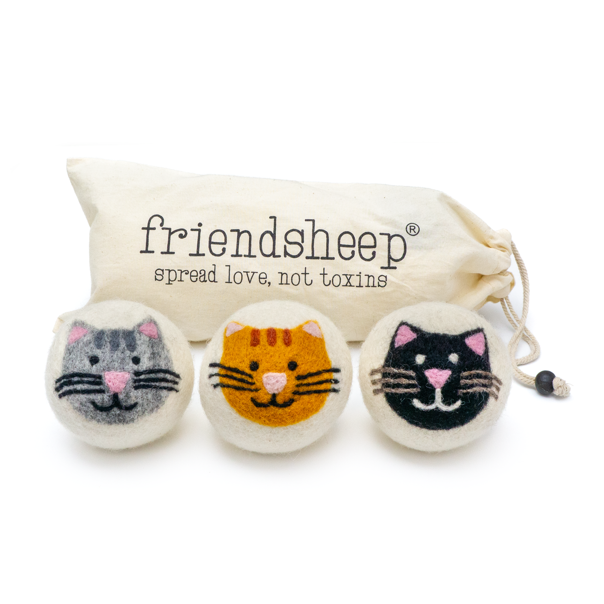 Wool Dryer Ball Grey Cat