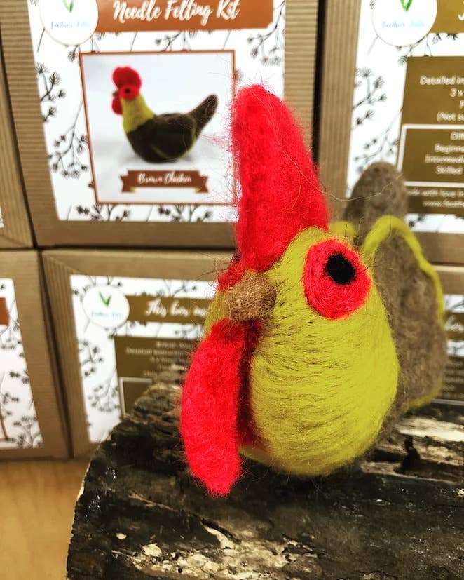 Brown Chicken - Needle Felting Kit: With Foam