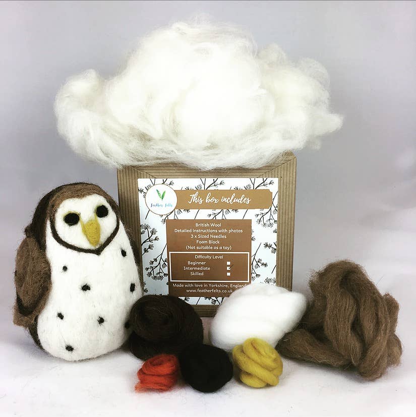 Spotty Owl - Needle Felting Kit: With Foam