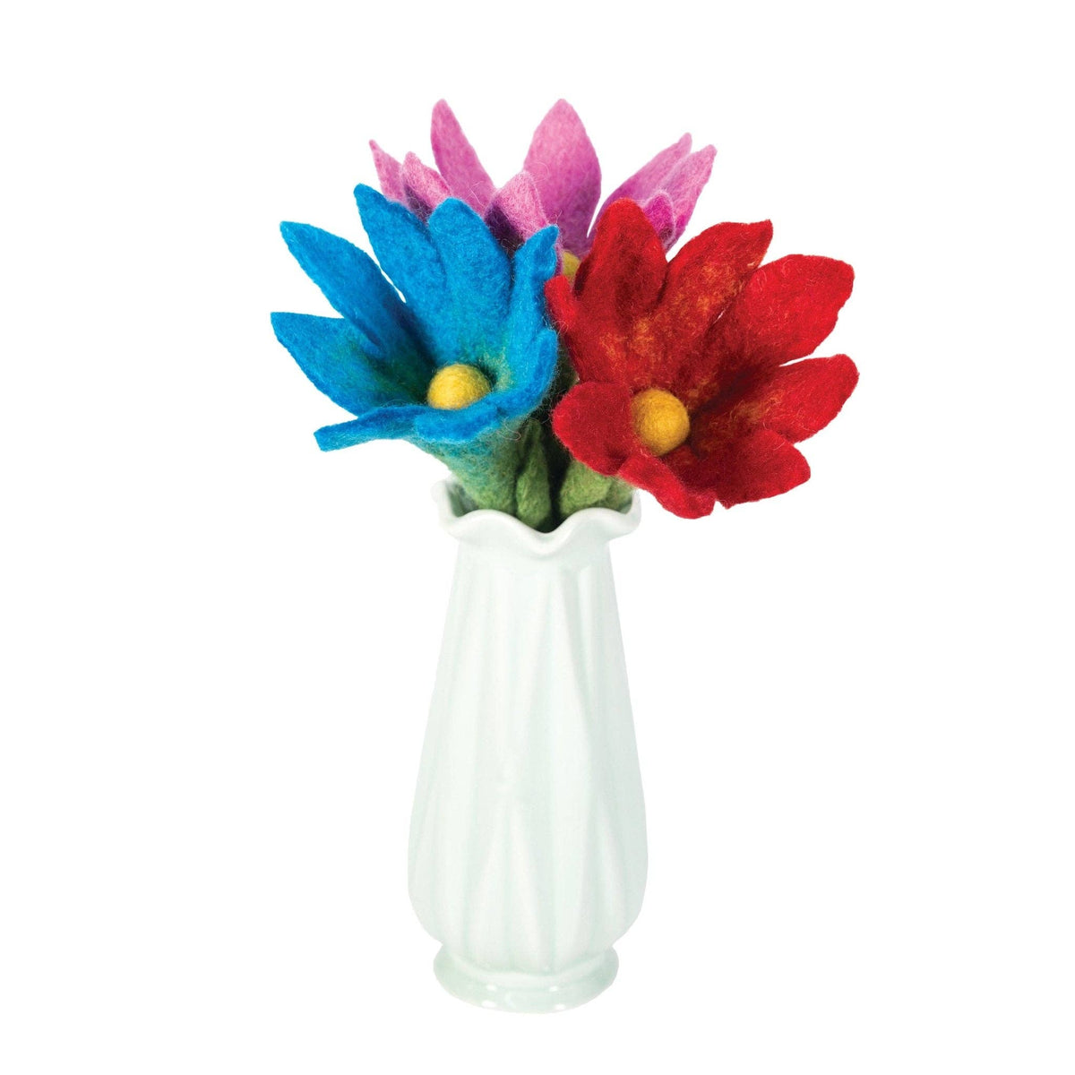 Small Sharp Design Colorful Stick Flower: Red