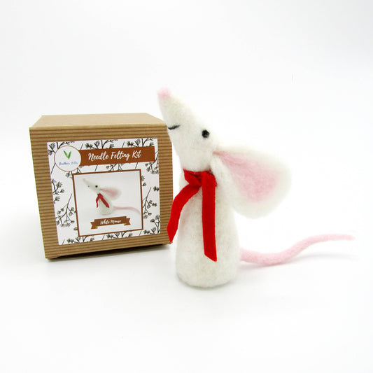 White Mouse - Needle Felting Kit: Without Foam