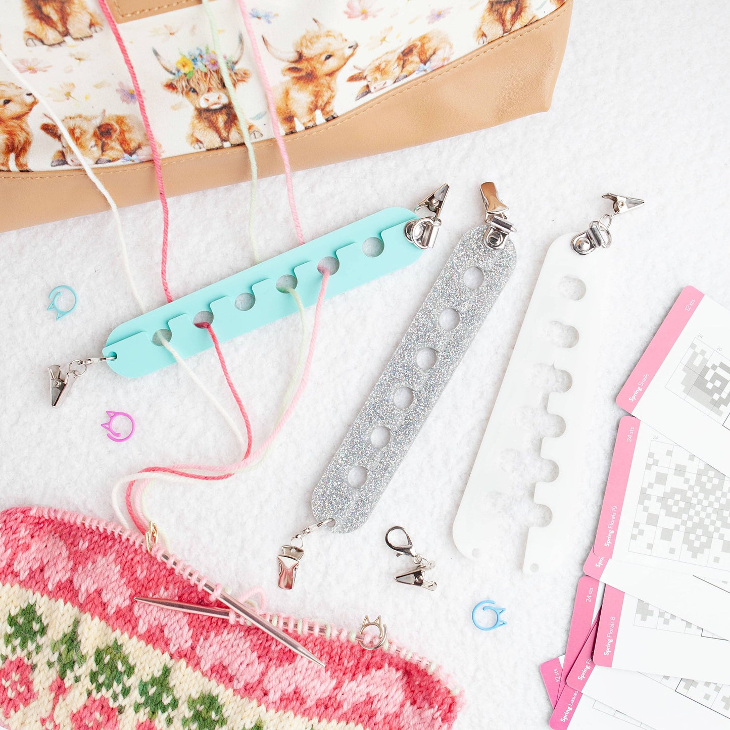 Yarn Gator - Universal Colorwork Yarn Divider / Organizer: Silver Glitter