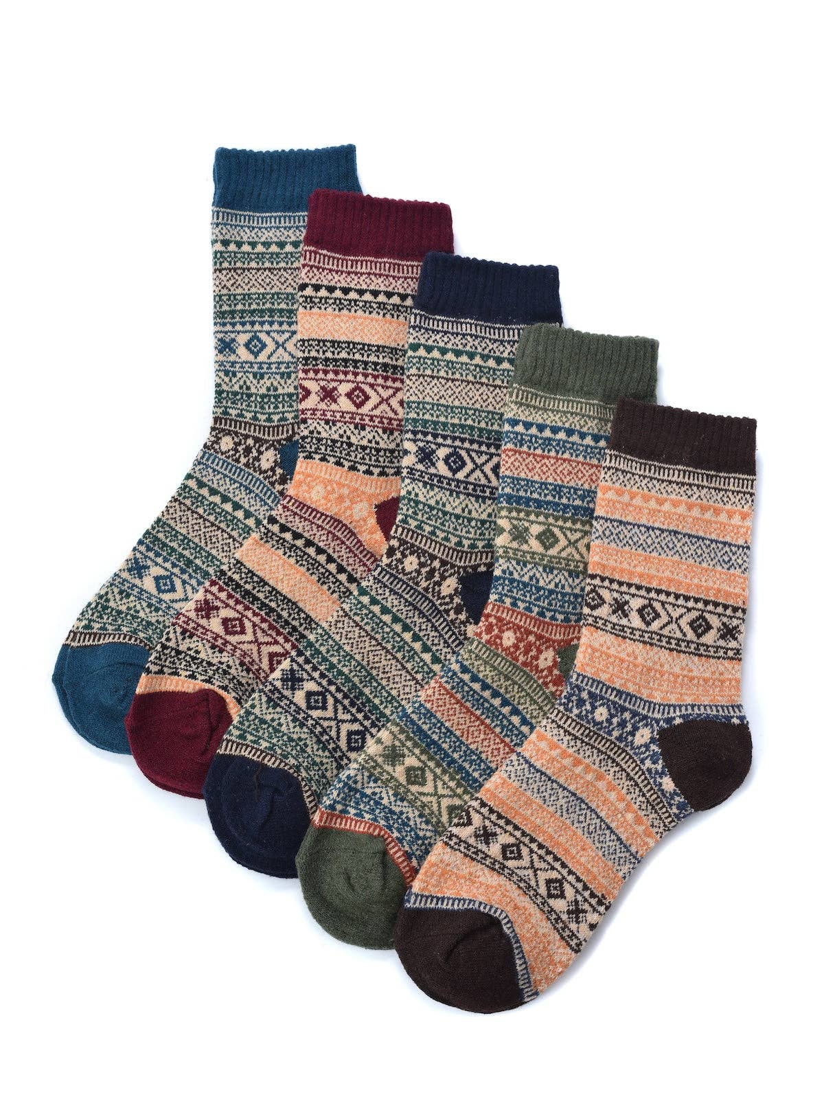 Rufia - 5 Pairs Unisex Bohemian Socks
