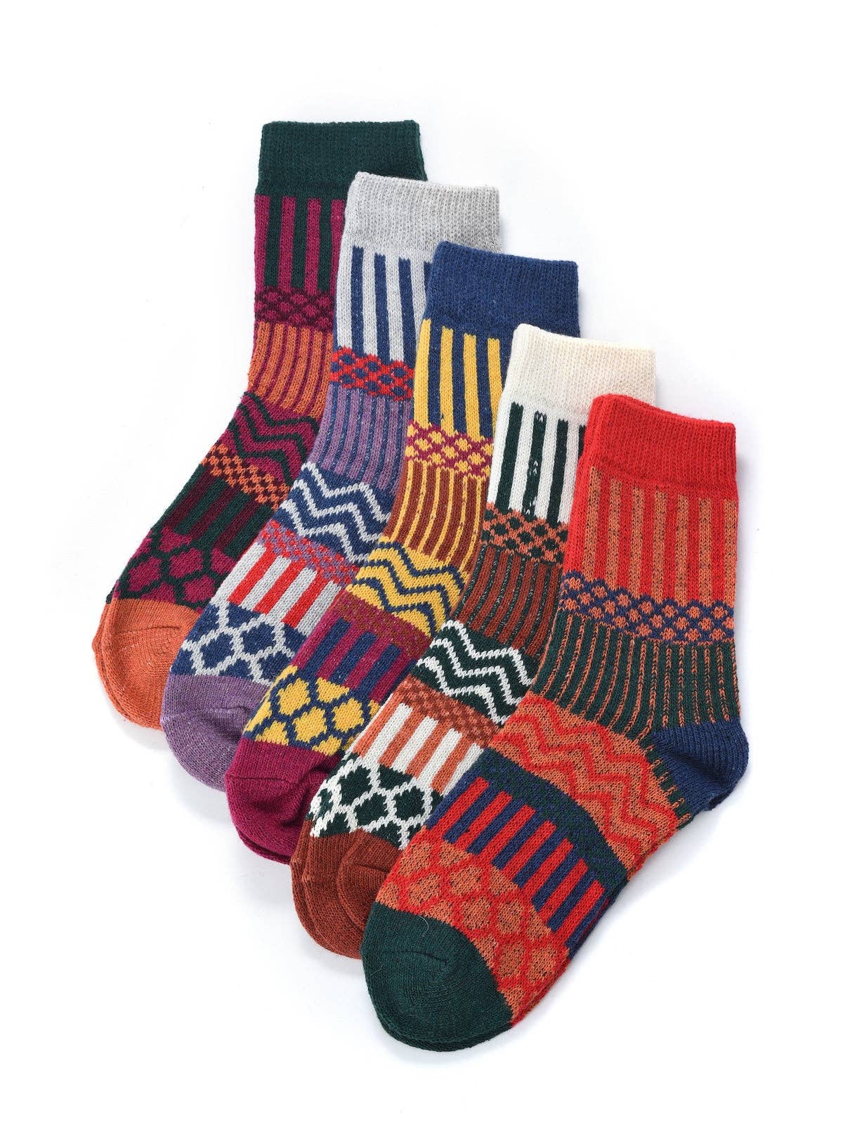Rufia - 5 Pairs Bohemian Socks Set: 7020 / ONE SIZE