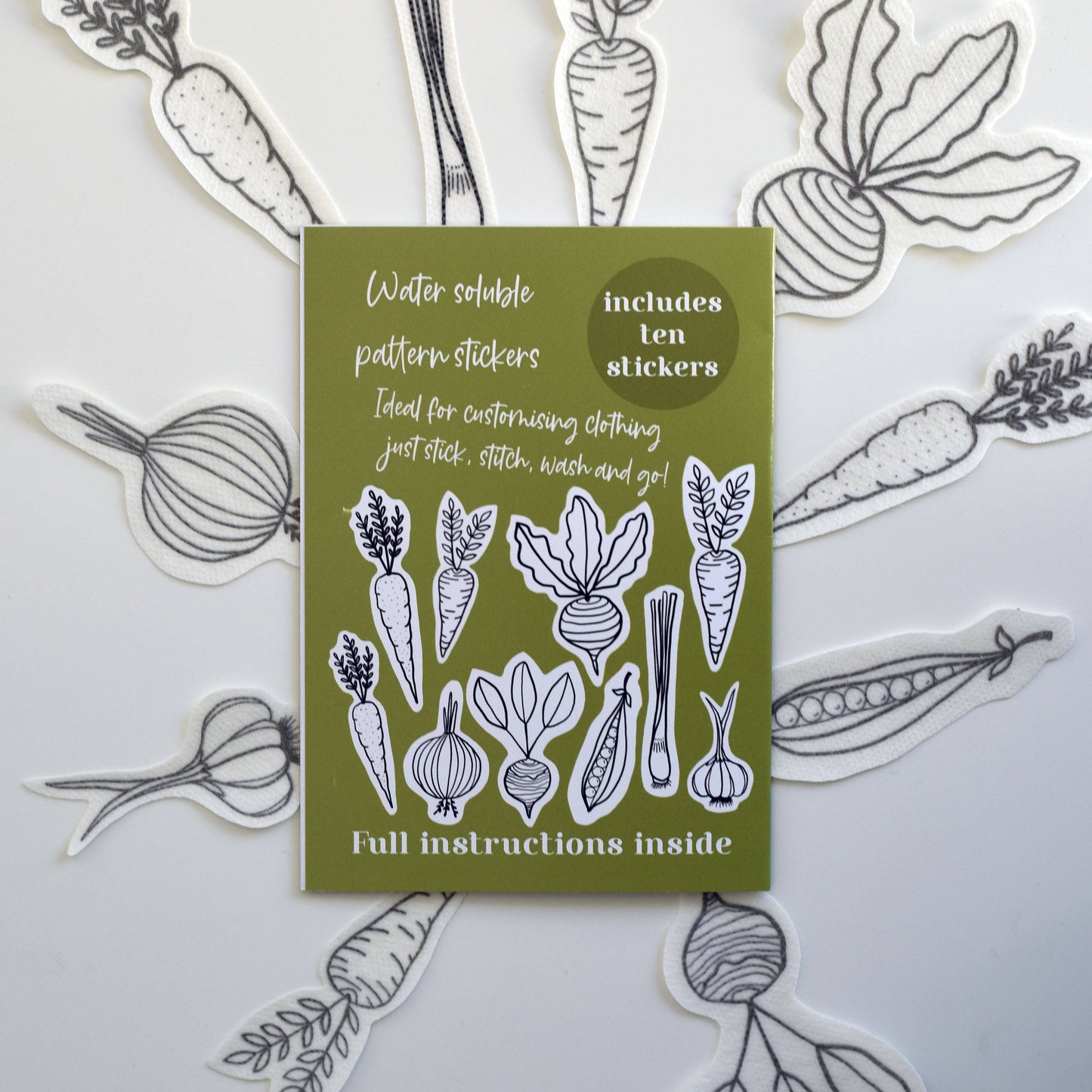 Garden Vegetables Stick & Stitch Embroidery Patterns
