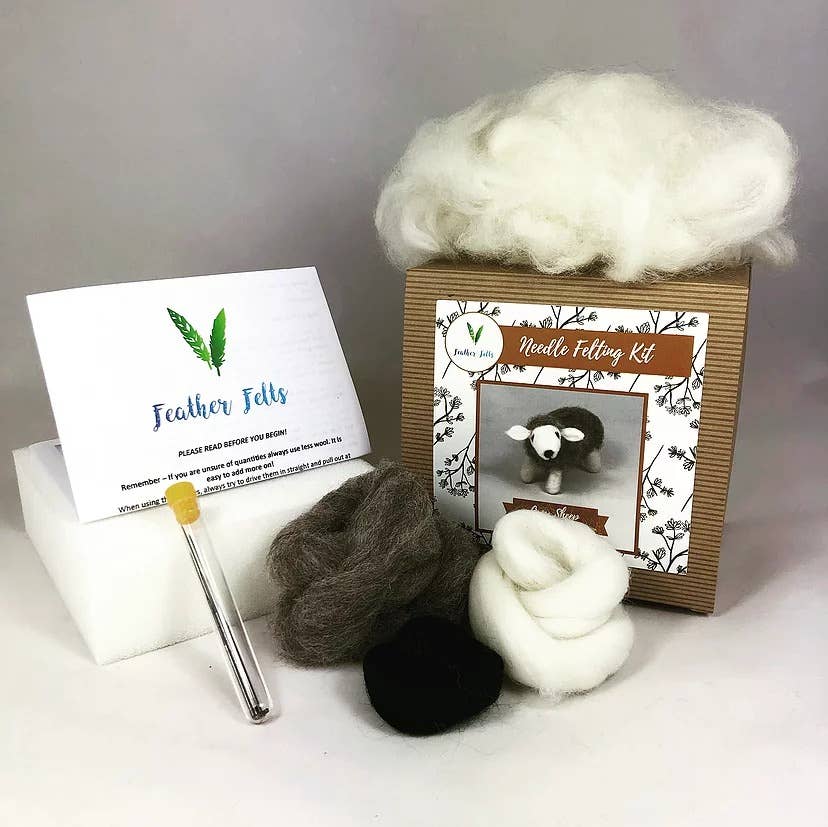 Grey Sheep - Needle Felting Kit: With Foam