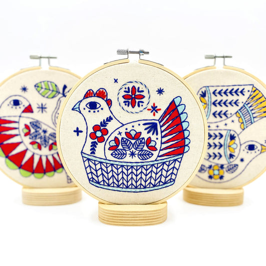 French Hen Complete Embroidery Kit