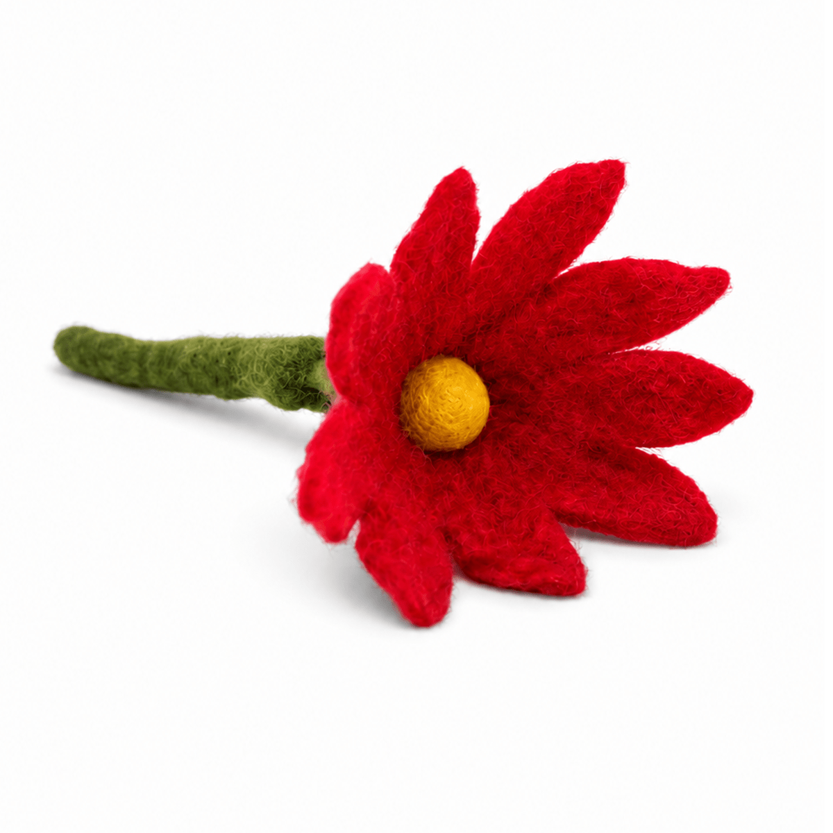 Small Sharp Design Colorful Stick Flower: Red