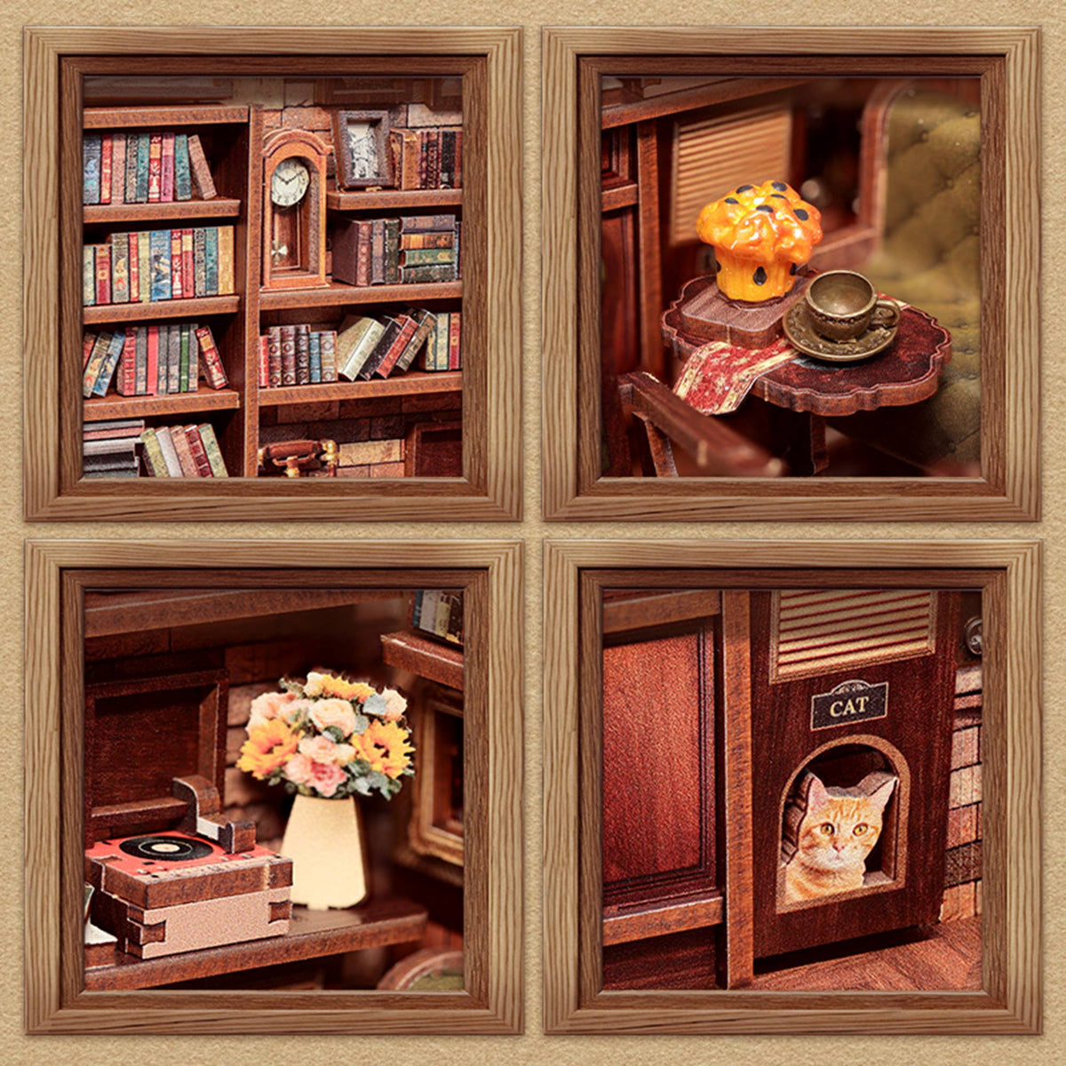 DIY Book Nook Kit: Corner Coffee Shop