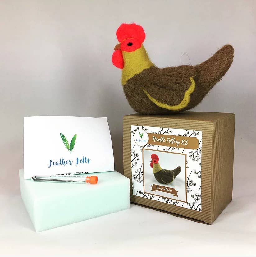 Brown Chicken - Needle Felting Kit: With Foam