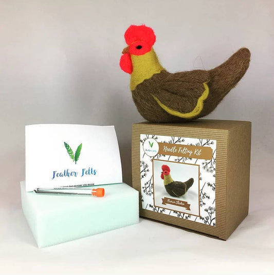 Brown Chicken - Needle Felting Kit: With Foam
