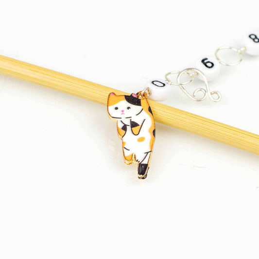 Calico Cat Knitting Chain Row Counter: Large (up to US 10.5 needle / K hook)
