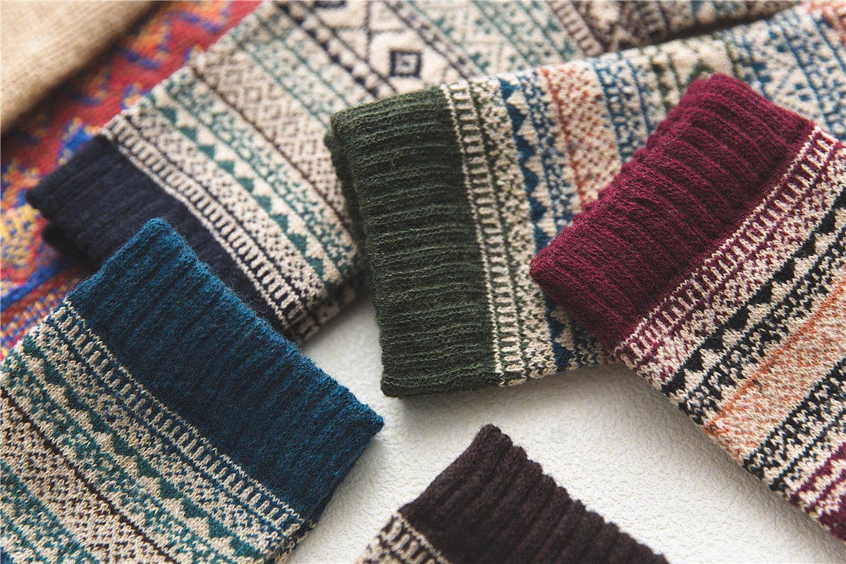 Rufia - 5 Pairs Unisex Bohemian Socks